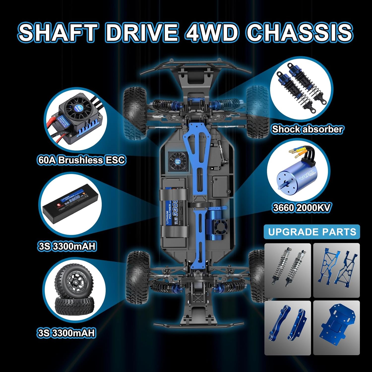 FULLFUN Blast 1/8 Scale 4WD Brushless RC Short Course Truck - High Speed Remote Control Car for Adults, All Terrain Off-Road RTR with Adjustable Suspension & Durable Alloy Chassis