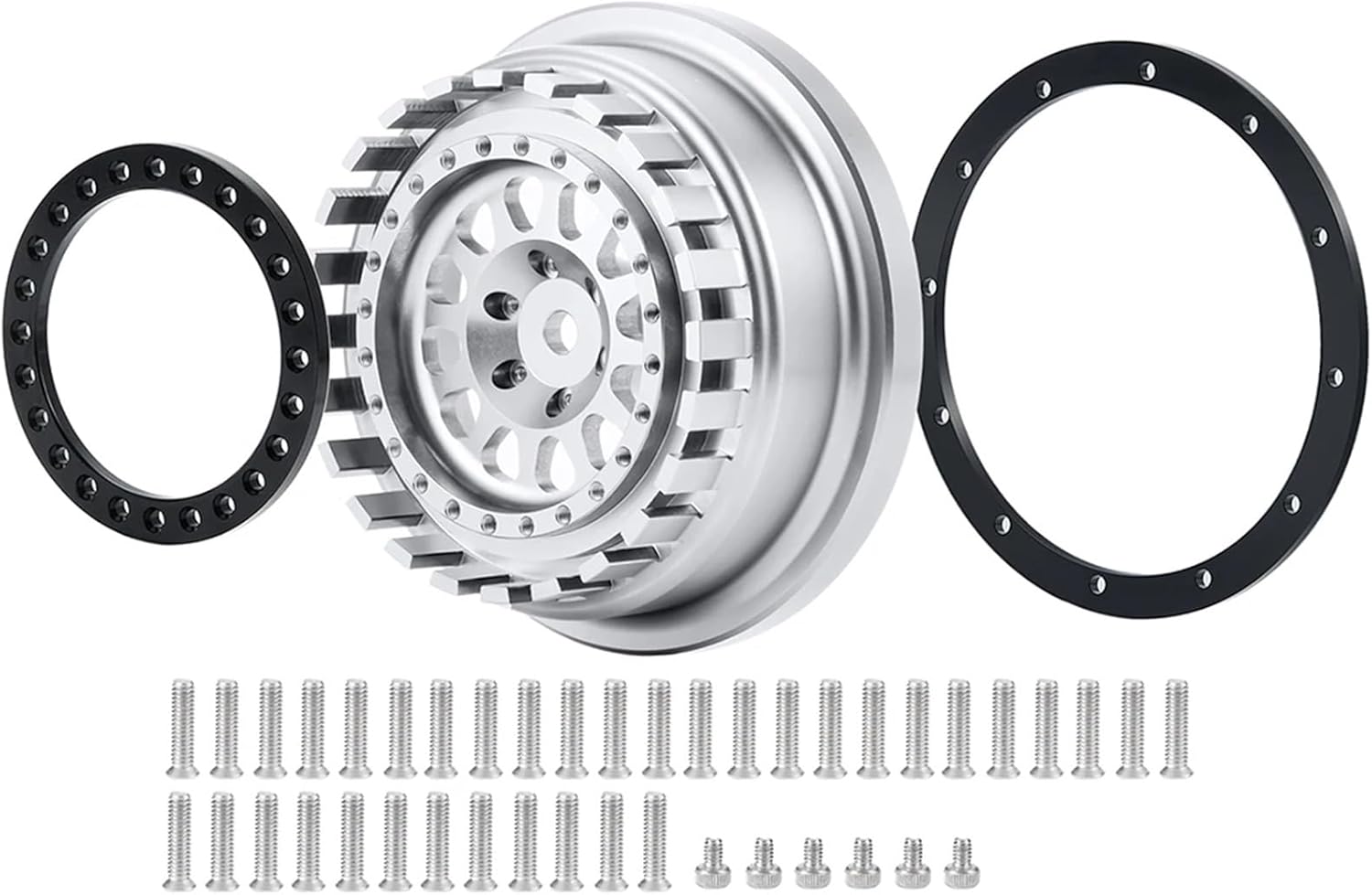 For UDR For Traxxas For Unlimited For Desert For Racer Proline Hyrax 1/7 Aluminum Beadlock Wheel Rim Hub Tire 101063-00 RC Car Parts Models(Titanium,4PCS)