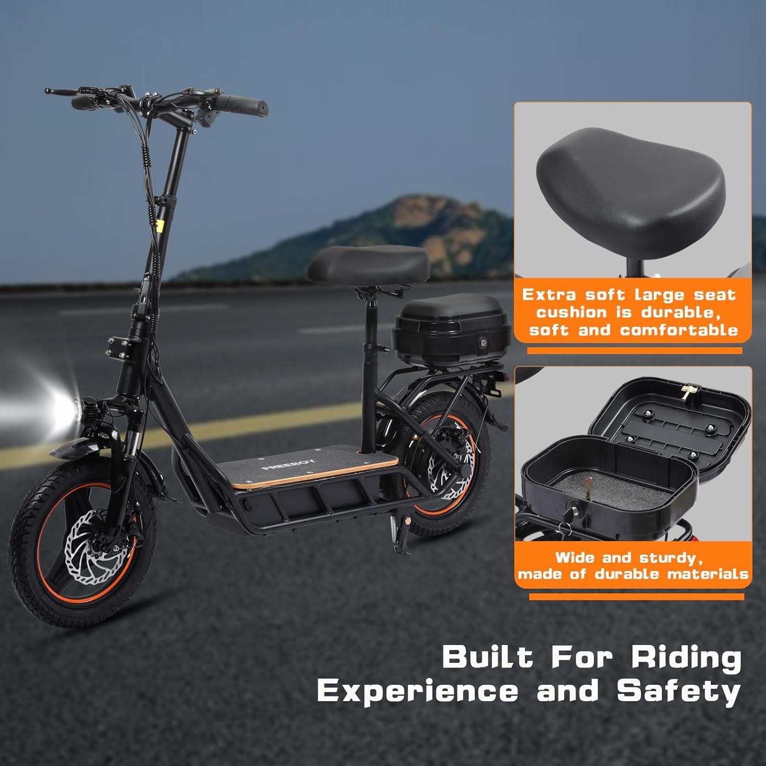 14 inch Electric Scooter 750W48V18AH Lithium Battery Rear Wheel Drive Electric Scooter Intelligent Foldable Electric Bicycle Leisure Shopping Electric Bicycle