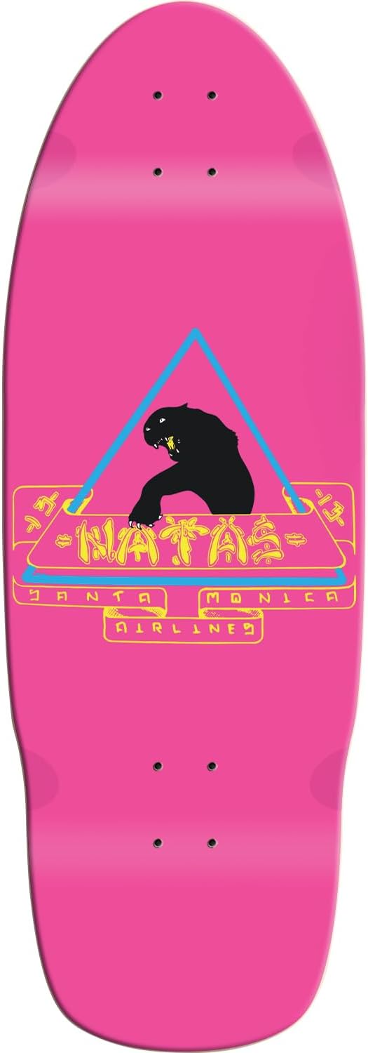 Sa​nta Mo​nica Airl​INES SM​A Natas Black Panther First Edition Skateboard Deck 10x29 Pink Dip - Assembled AS Complete Skateboard w Tool