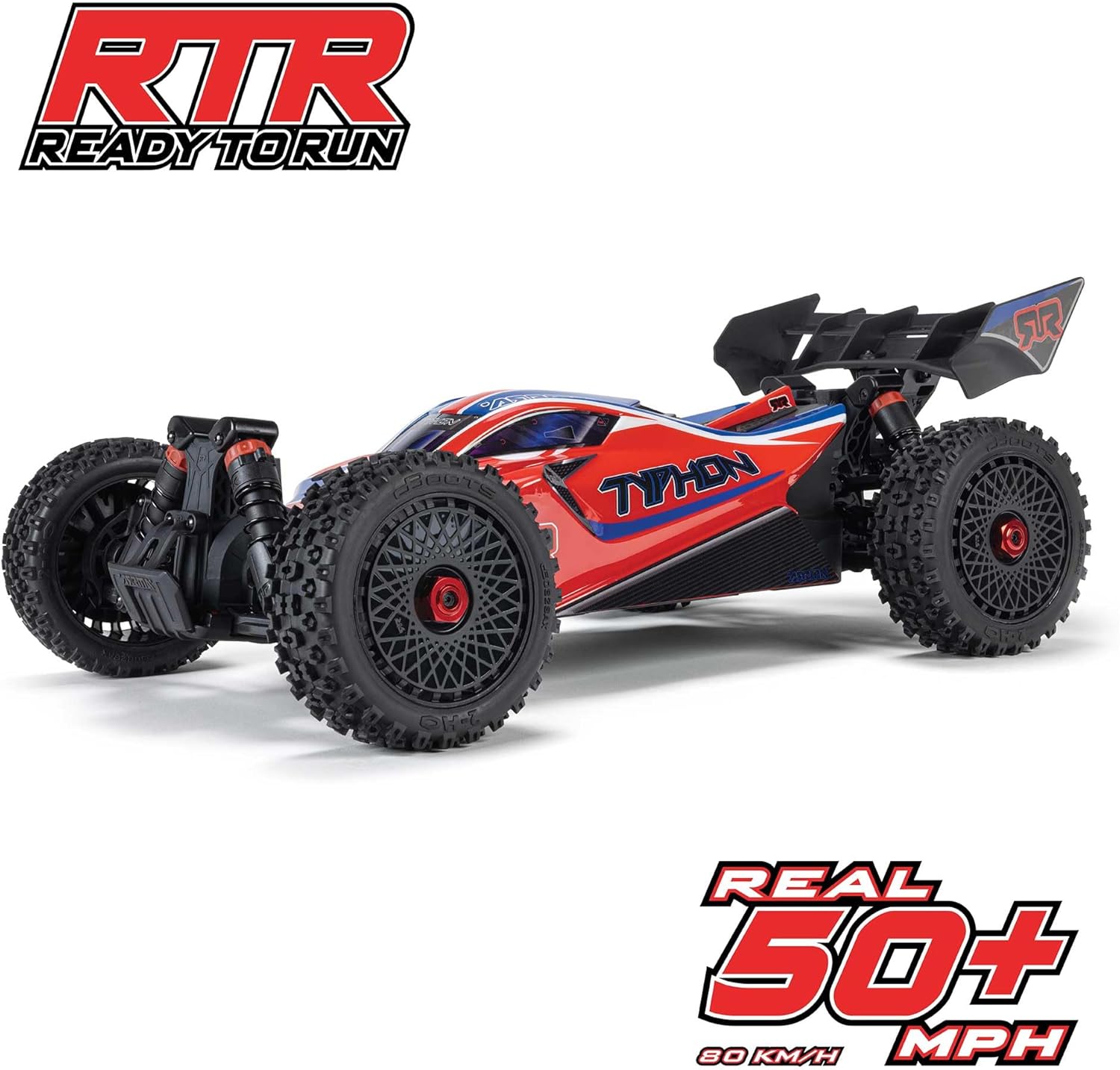 ARRMA RC Car 1/8 Typhon 4X4 223S BLX BRUSHLESS Buggy RTR (Battery and Charger Not Included) with DSC RED/Blue, ARA4306V4T3