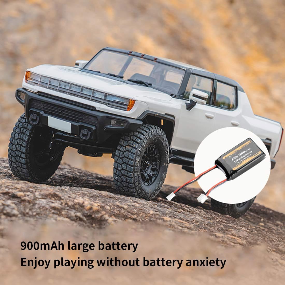 Off-Road RC Car, FMS 1/18 2.4G RC Electric Brushed Climbing Vehicle Model with Two-Speed Transmission and Metal Axle EV Shell, Idea Vehicle Gift for Adults and Teens (RTR Version/White)