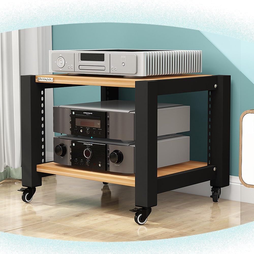 KGPGNYMYHA 5 Tier Stereo Rack Heavy AV Media Stand 2 3 4 Tier Stereo Cabinet Movable Storage Cart With Height Adjustable Shelf