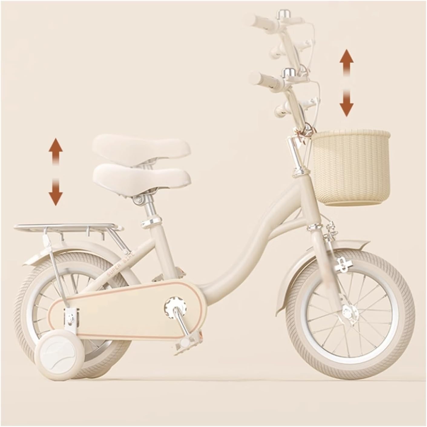 Wiggle cart Kids Bike for Girls with Bell Basket and Pump Children's Bicycle with Rear Seat Bicycle