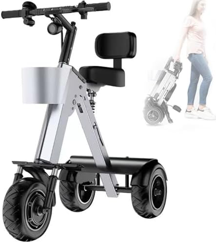 Foldable Electric Scooter 450W Motor 3 Wheel Electric Trike for Adults with 36V 10A Removable Battery with Reverse Function