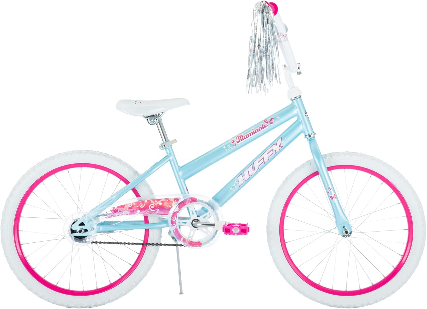 Huffy Illuminate 20” Girl’s Bike with Kickstand, Light Blue & Royalbaby Kids Bike Boys Girls Freestyle BMX Bicycle with Training Wheels Kickstand Gifts for Children Bikes 16 Inch Blue