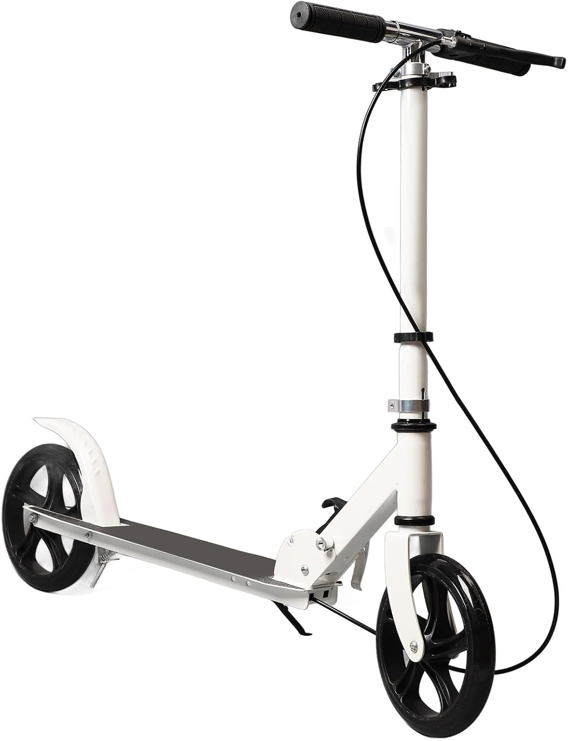 Generic Adjustable Scooter, Foldable Kick Scooter for Adults Teens with Handbrake, Anti Slip Shock Absorption, Load 150kg, Aluminum Stainless Steel