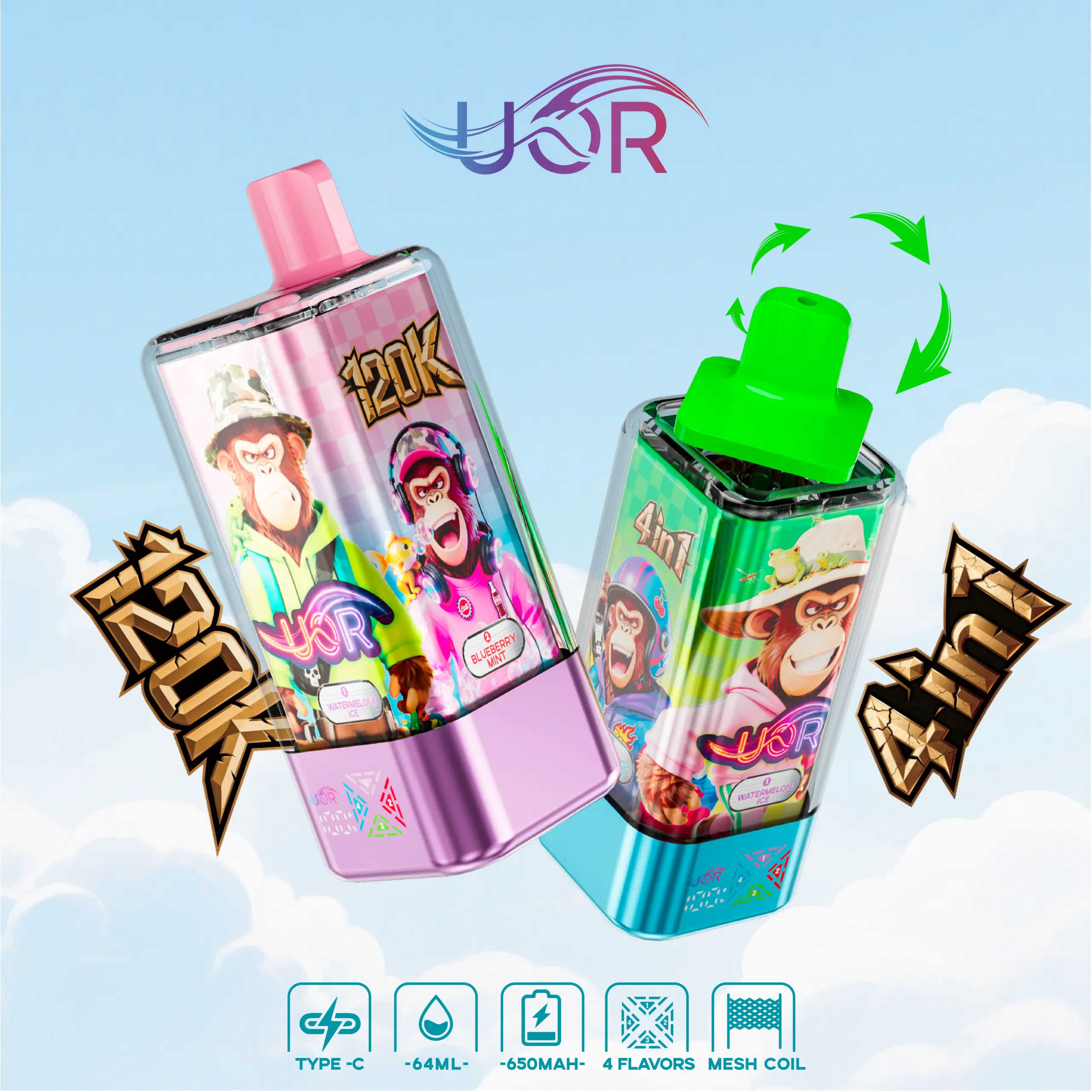 UOR 120K 4 in 1 (10pcs) - MYEU VAPES
