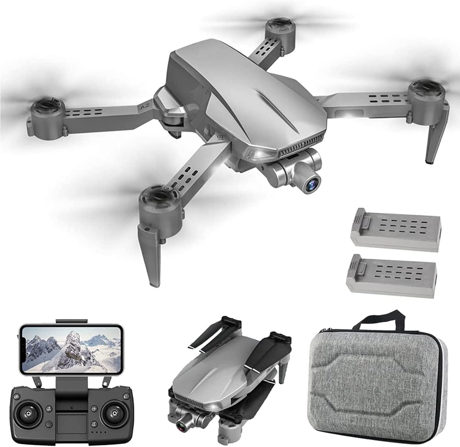 Drones 90° ESC Camera Drone with Camera for Adults 4K HD Quadcopter with 2- Mechanical Gimbal RC Quadcopter with Helicopter GPS Satellite Positioning 1200M Flight Distance