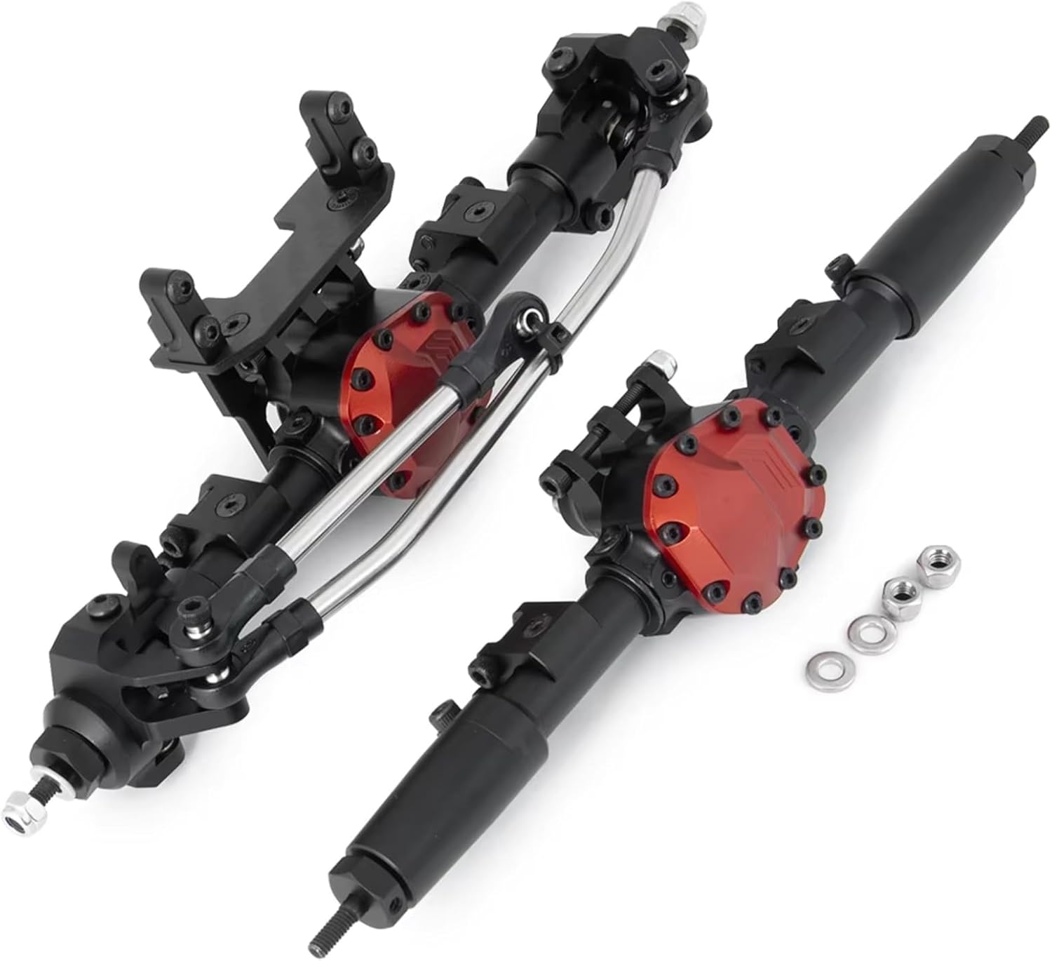 Rc Crawlers Axles for Axial for SCX10 II 90046 1/10 Front Rear Straight Axle Complete CNC Aluminum Alloy RC Crawler Car Model Upgrade Parts(1set)