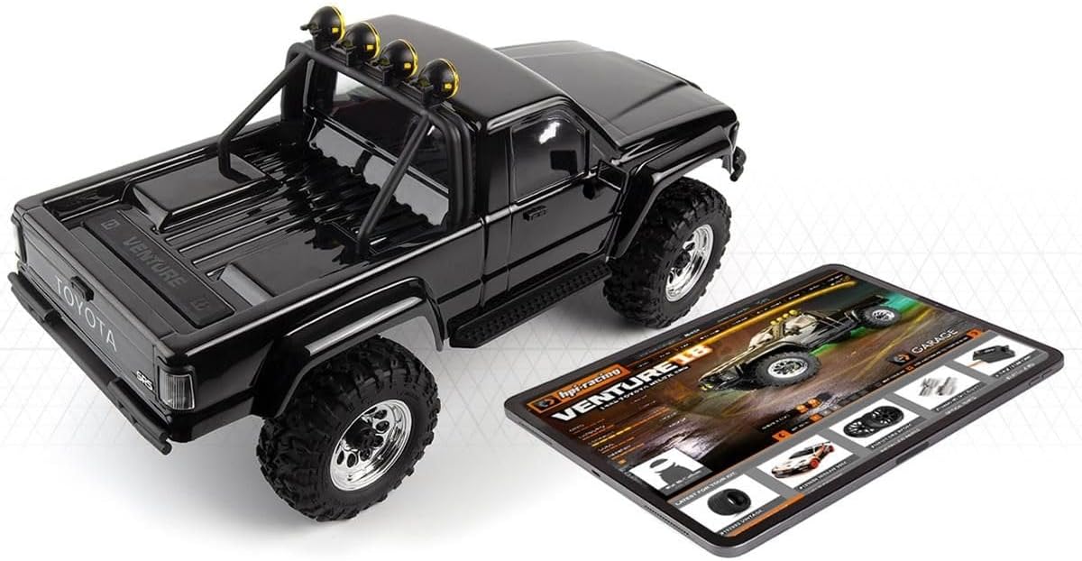 HPI Racing 160802 - Venture18 1985 Toyota Hilux 1/18 Brushless Crawler RTR Black