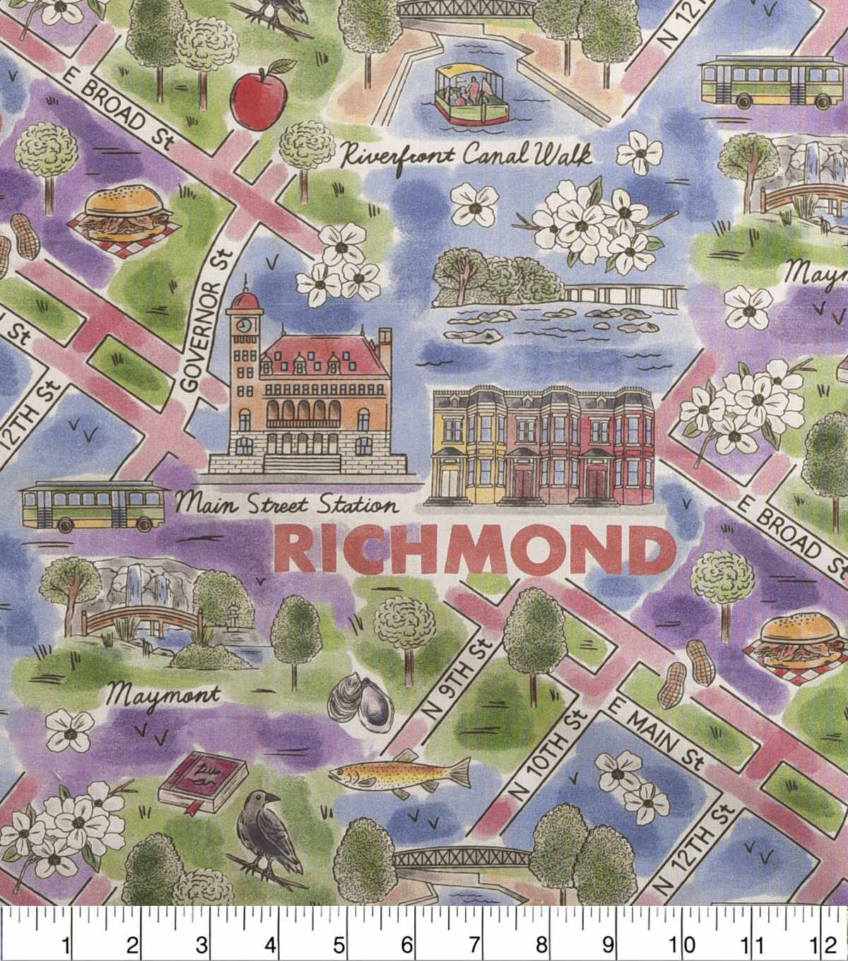 Richmond Virginia City Pride Cotton Fabric