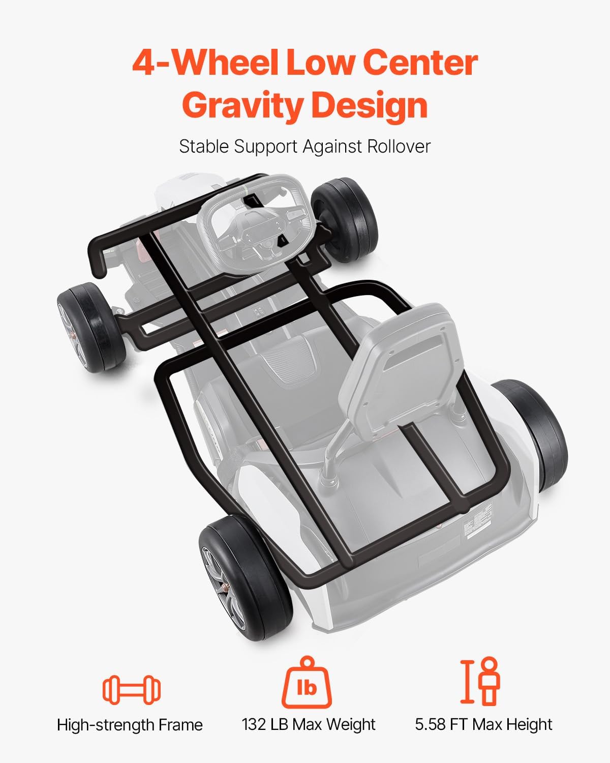 Happybuy Electric Go Kart, 24V 9Ah Battery-Powered, Portable Outdoor Race Toy for Kids Ages 6+, 200W Motor, 7.5 MPH High-Speed Drifting, Adjustable High/Low Speeds with Disc Brake, Black and White