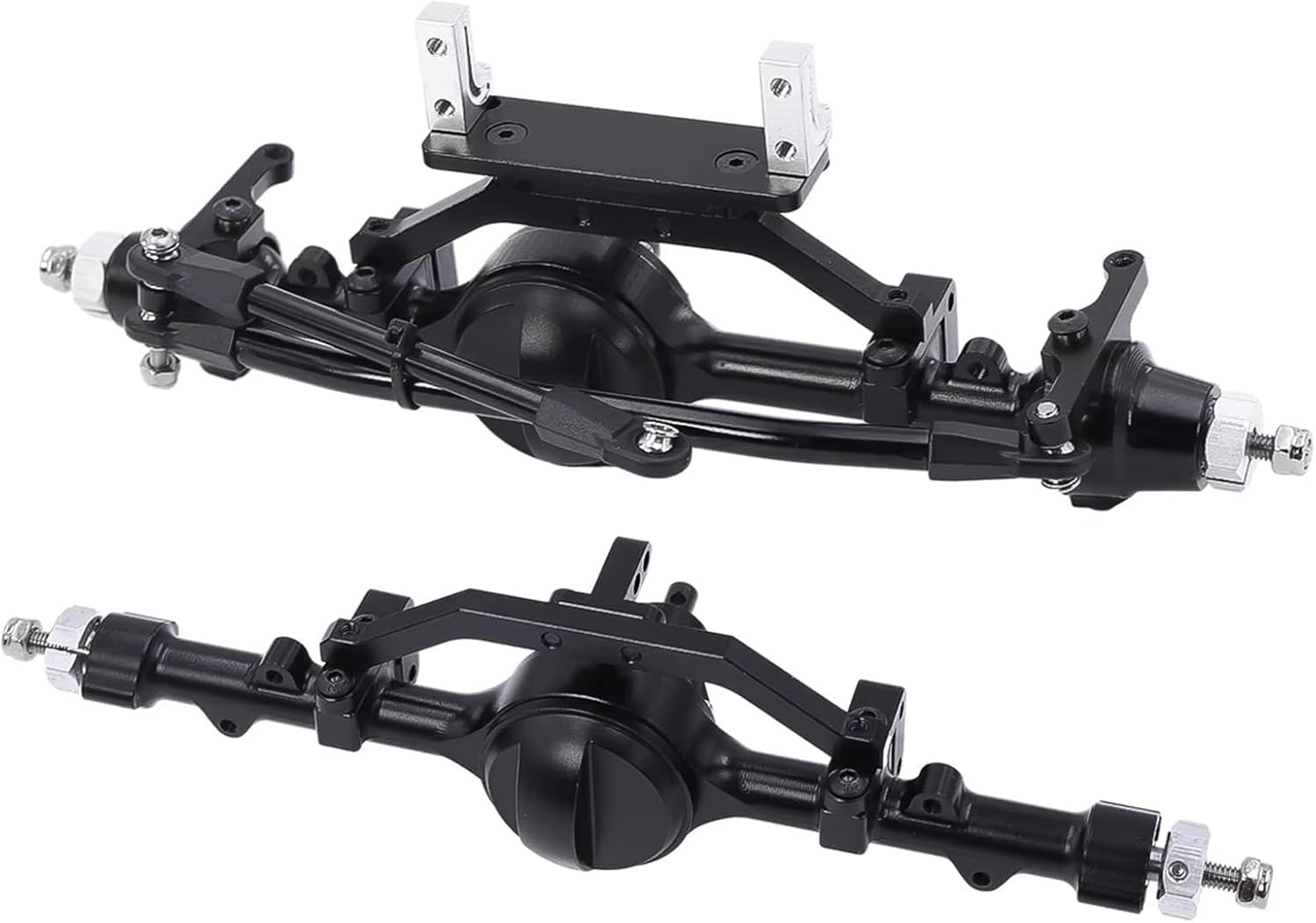 RC Car Parts Compatible with Gelande II TF2 D90 D110 for Yota II 1/10 RC Crawler Straight Axels CNC Aluminum Alloy Front Rear Axle Set(Rear and Front)