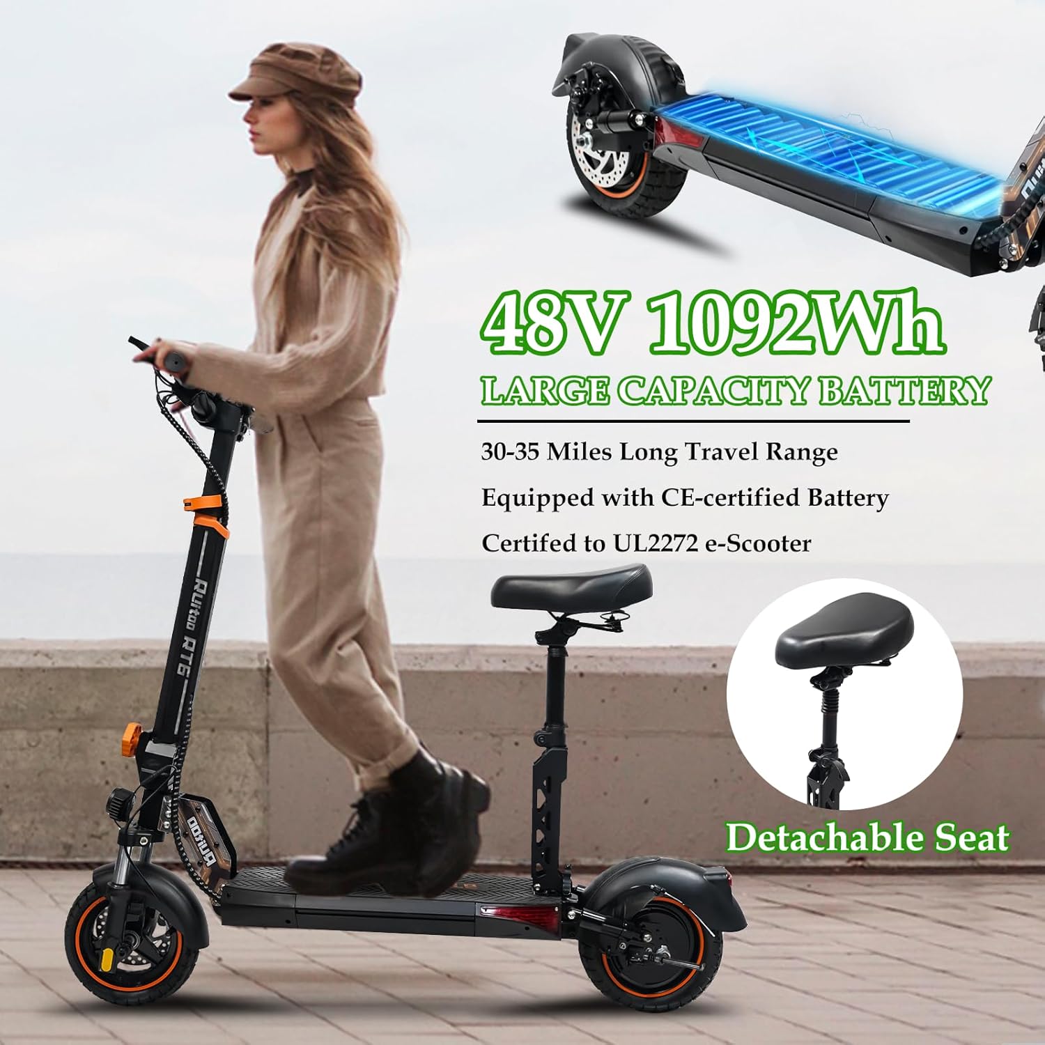 Electric Scooter for Adults, 5600W/1500W/1200W/800W Motor Fast Electric Scooter, 46/40/35 MPH Top Speed, 27Ah/20.8Ah/15.6Ah Battery, 10/11