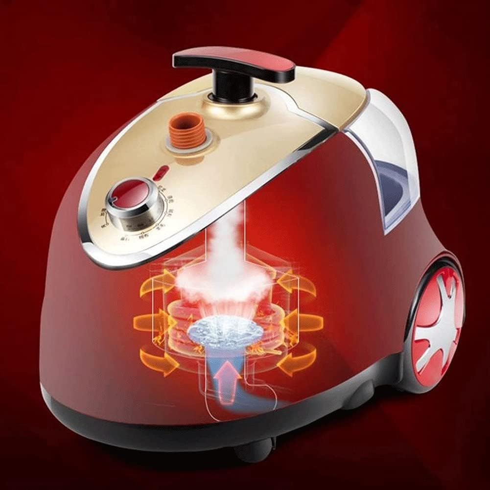 Clothes 2000W Vertical Garment Steamer Double Pole Quick Steam Household Small Hand-Held Steam Iron with Built-In Ironing Board and 1.8 L Water Tank (Gold)