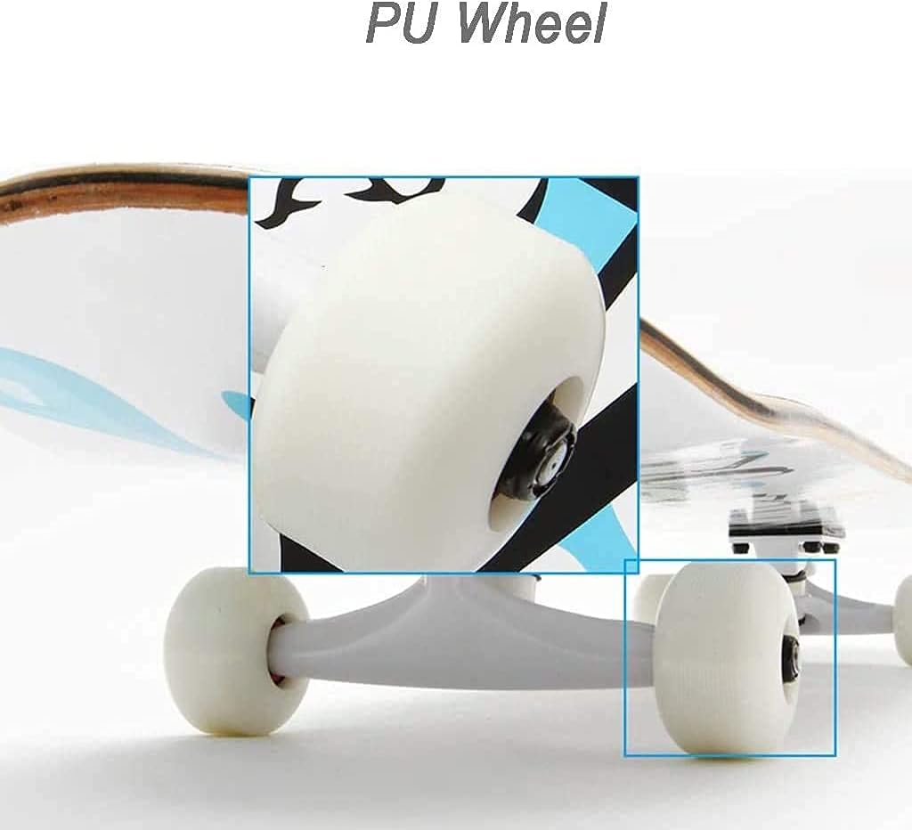 Four-Wheel Skateboard Four-Wheel Double Kick Skateboard concave Design 7-Layer Maple Mini Skateboard Suitable for Adults Teenagers and Children 30.7X 7.5 inches