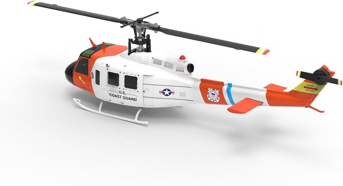 YU Xiang F07S UH-1 Huey 1/34 2.4G 6CH Brushless Direct Drive 6G Flybarless RC Helicopter Model with GPS Positioning for Altitude Hold and Adjustable Left/Right (RTF)