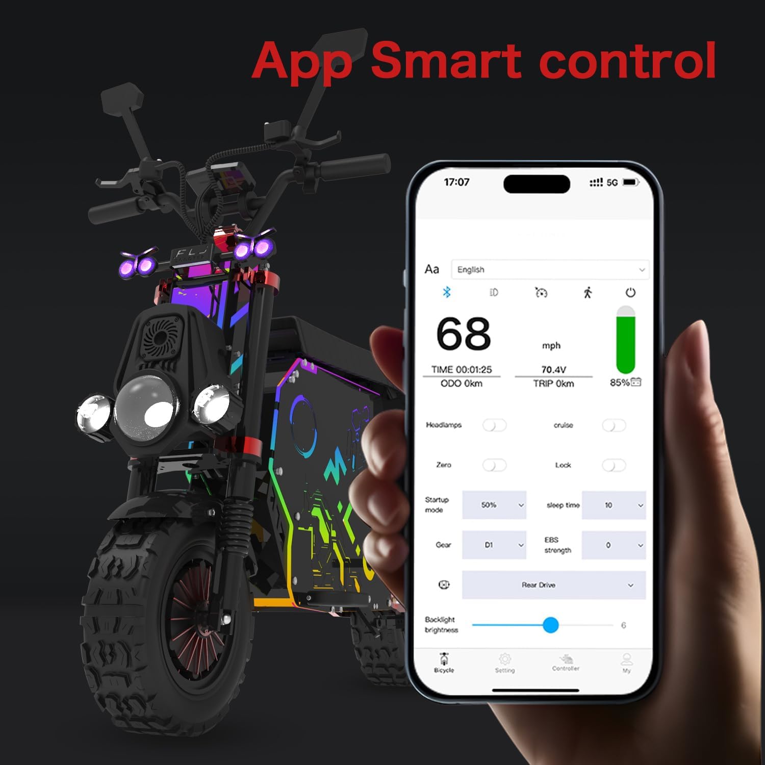 Electric Motorcycle for Adults, 12000W Dual Motor 72V100Ah Long Range Battery, Up to 75 MPH & 186 Miles Range, 14