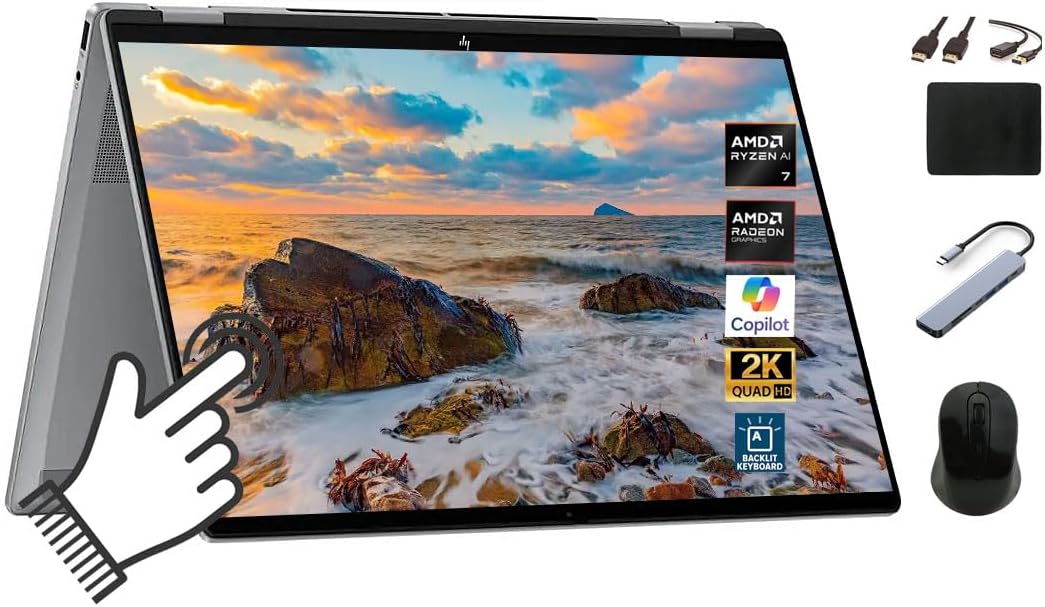 HP OmniBook X 2 in 1 Copilot+ Laptop, 16