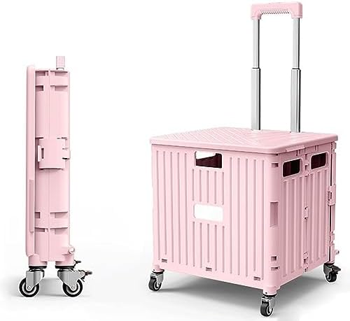 Collapsible Wagon Cart with Wheels Foldable Folding Wagons Carts Silent Universal Wheels,Foldable Shopping Cart Festival Camping Essentials - Festival Cart Trolley, Folding Camping Trolley w