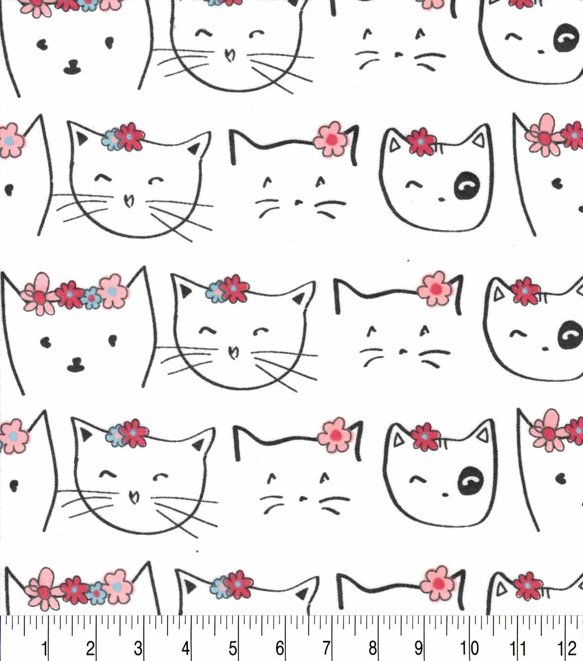 Super Snuggle Flannel Fabric Cat Floral Crowns