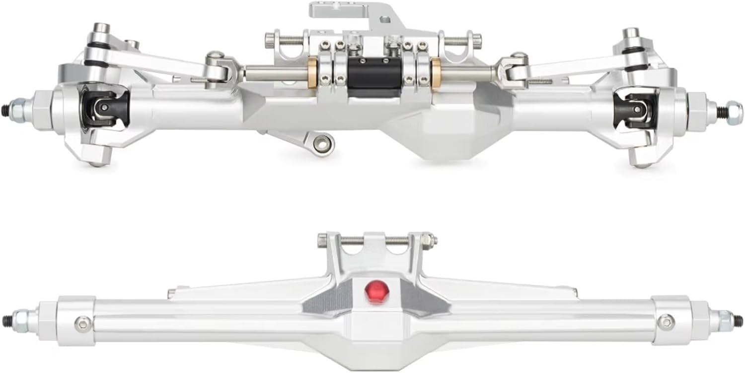 RC Axle Models For Vanquish H10 1/10 CNC Aluminum Front Rear Straight Axle Set Upgrade Parts RC Crawler Car Model Reapir Accessory Assemble(Silver)