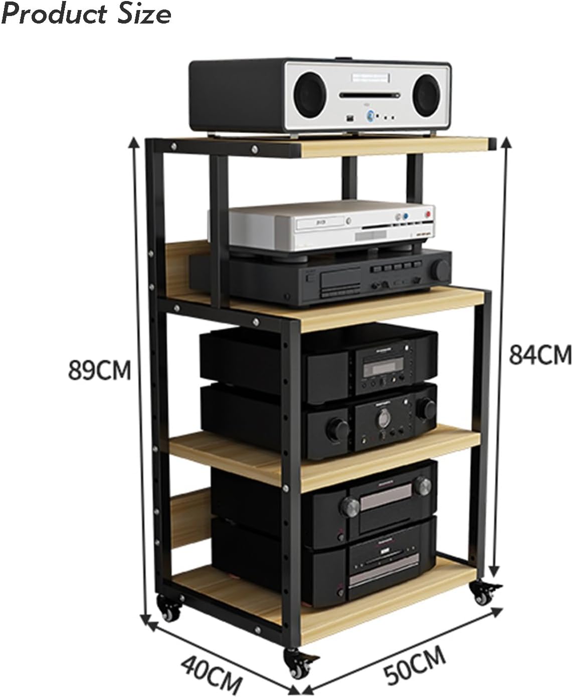 YLQFGUVWK 4 Tier AV Media Cabinet Stand Component Cabinet