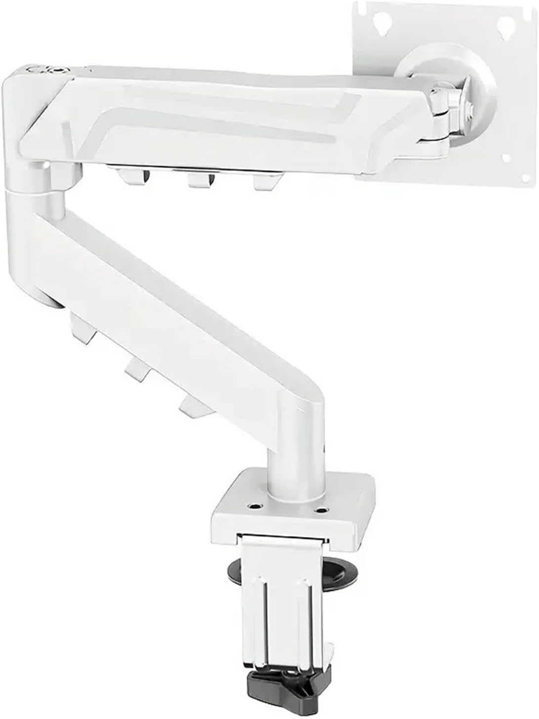 Adjustable Monitor Stand, Monitor Arm Desk Mount, Single Computer Stand for 13-32 Inch Screens (with Clip)(White)