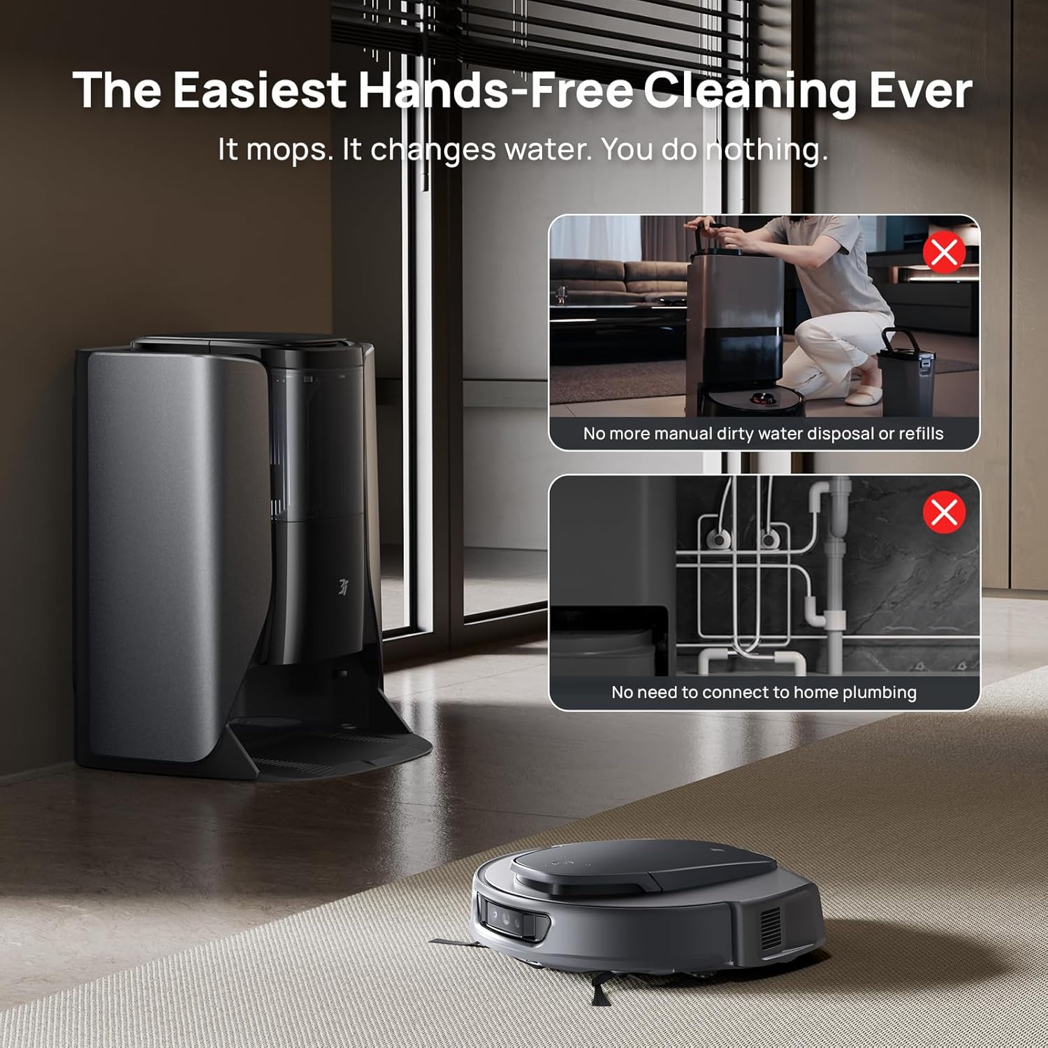 3i S10 Ultra Robot Vacuum and Mop with WaterRecycle System, 18000Pa Suction, Self-Cleaning Extendable Roller Mop, Auto Mop Washing & Drying, Self-Emptying & Refilling, Ai Obstacle Avoidance