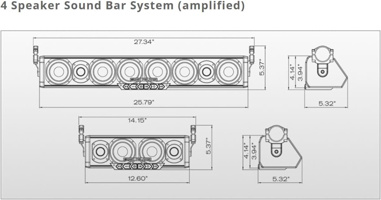 Pro Armor-AU51040 4 Speaker Bluetooth Sound Bar System , Black