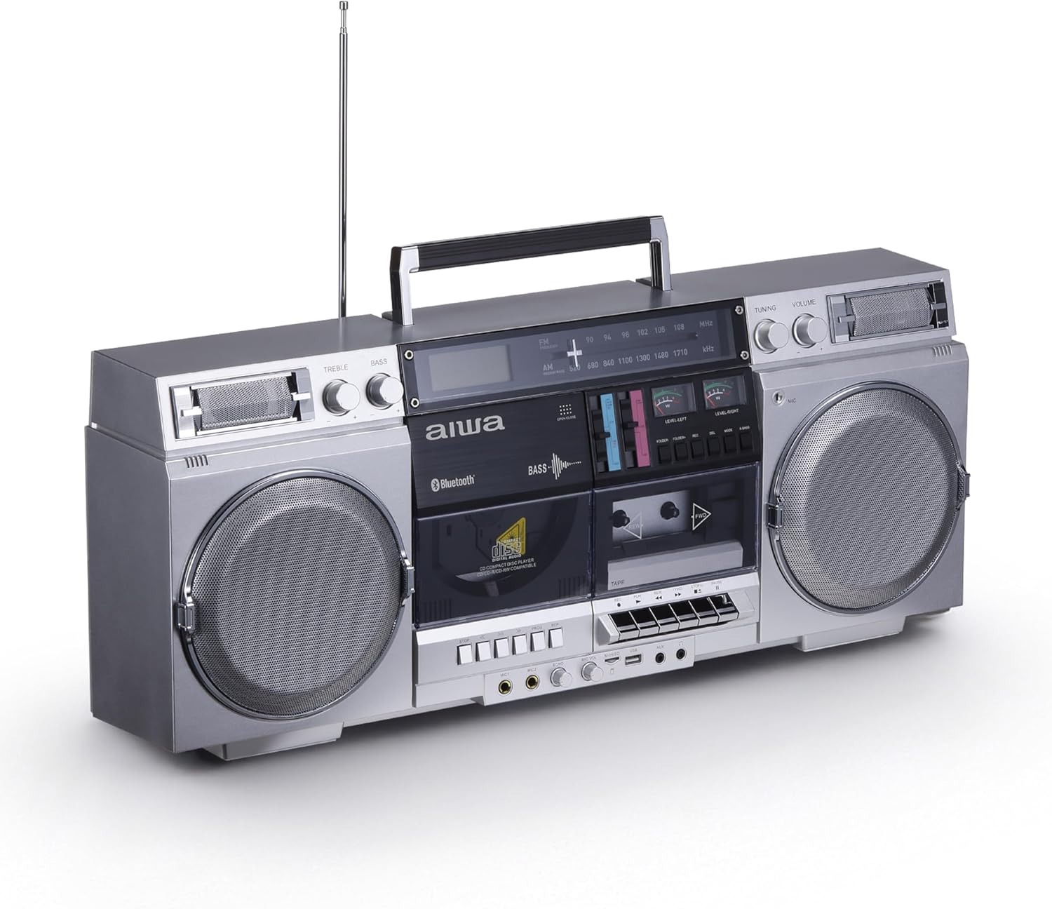 aiwa Retro Boombox CD Player with Cassette Recording