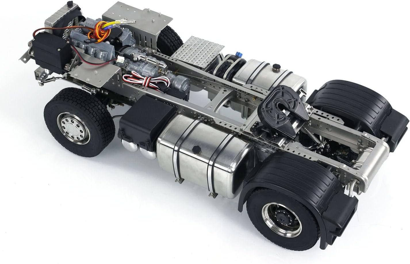 4X4 1/14 Metal Chassis for RC Tractor Truck R620 R730 Remote Control Car Model 3-Speed Transmission Differential Lock Axles