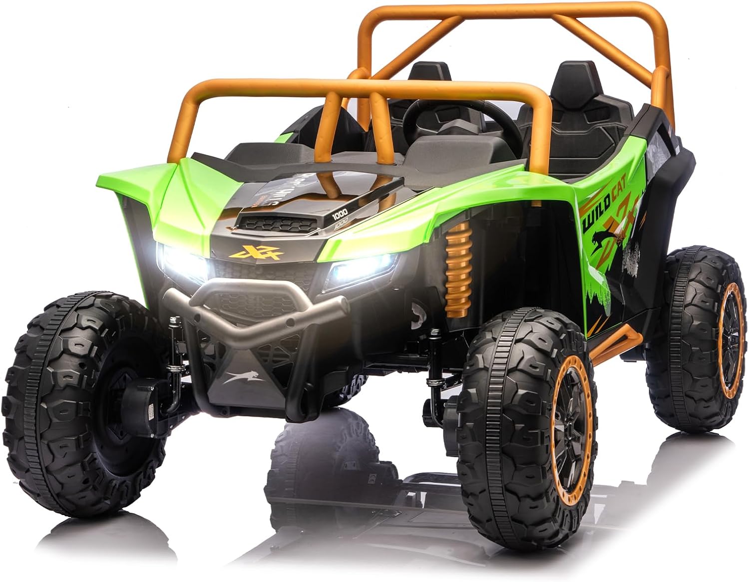 2026 XXXL 24V 2-Seater Ride on Car for Big Kids, Ride on Toy with Remote Control, 4WD Battery Powered Electric Vehicle for Kids, Side by Side UTV, Green