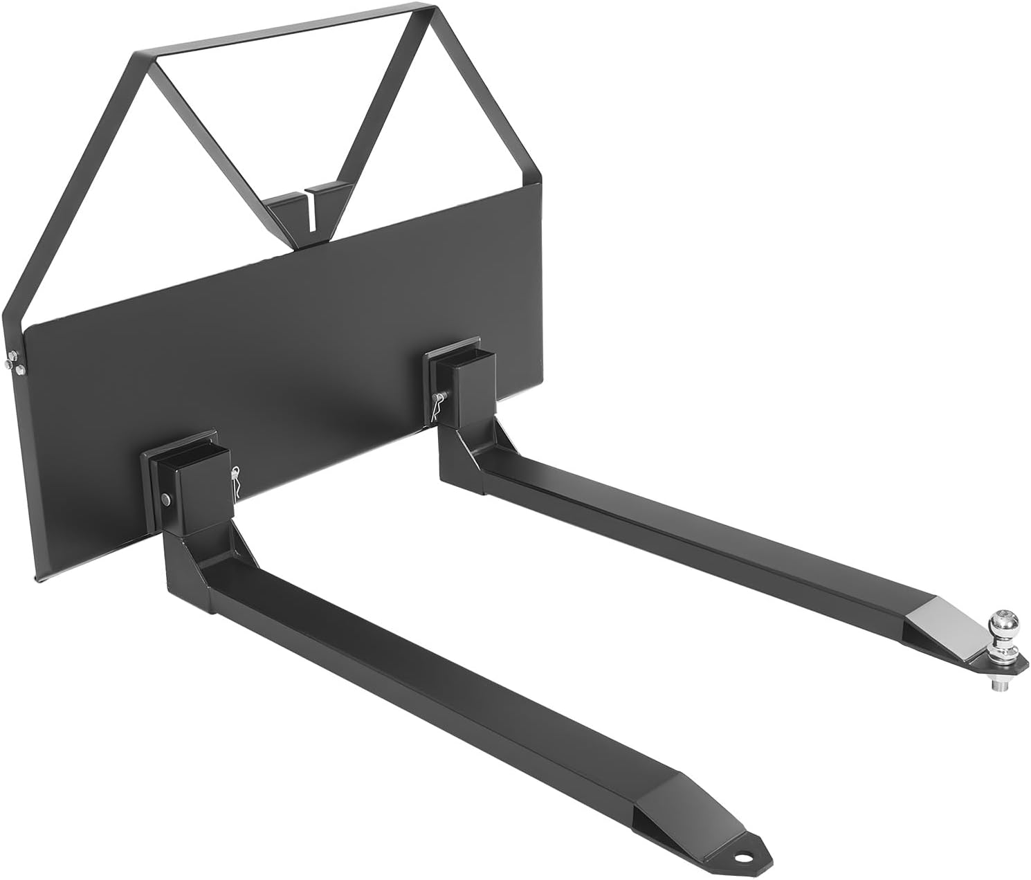 VEVOR Skid Steer Pallet Forks, 2600 lbs Rated Capacity, Pallet Fork Frame Attachment with 48-inch Pallet Forks Blades, 1-7/8 inch Ball Hitch Receiver, Quick Tach Connection for Skid Steers, Tractors