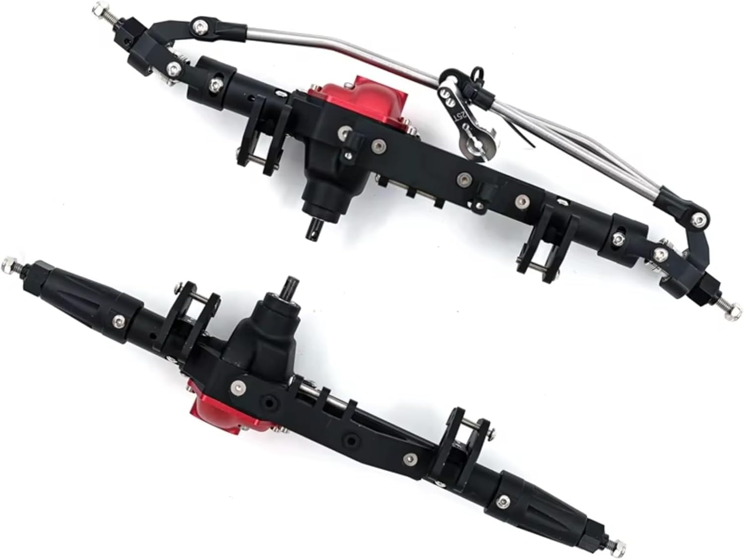 Rc Crawlers Axles For Axial For Wraith 90018 90020 90045 RR10 90048 90053 1/10 Metal Front And Rear Axles RC Crawler Car Upgrade Part Heavy Duty(Black,1set)