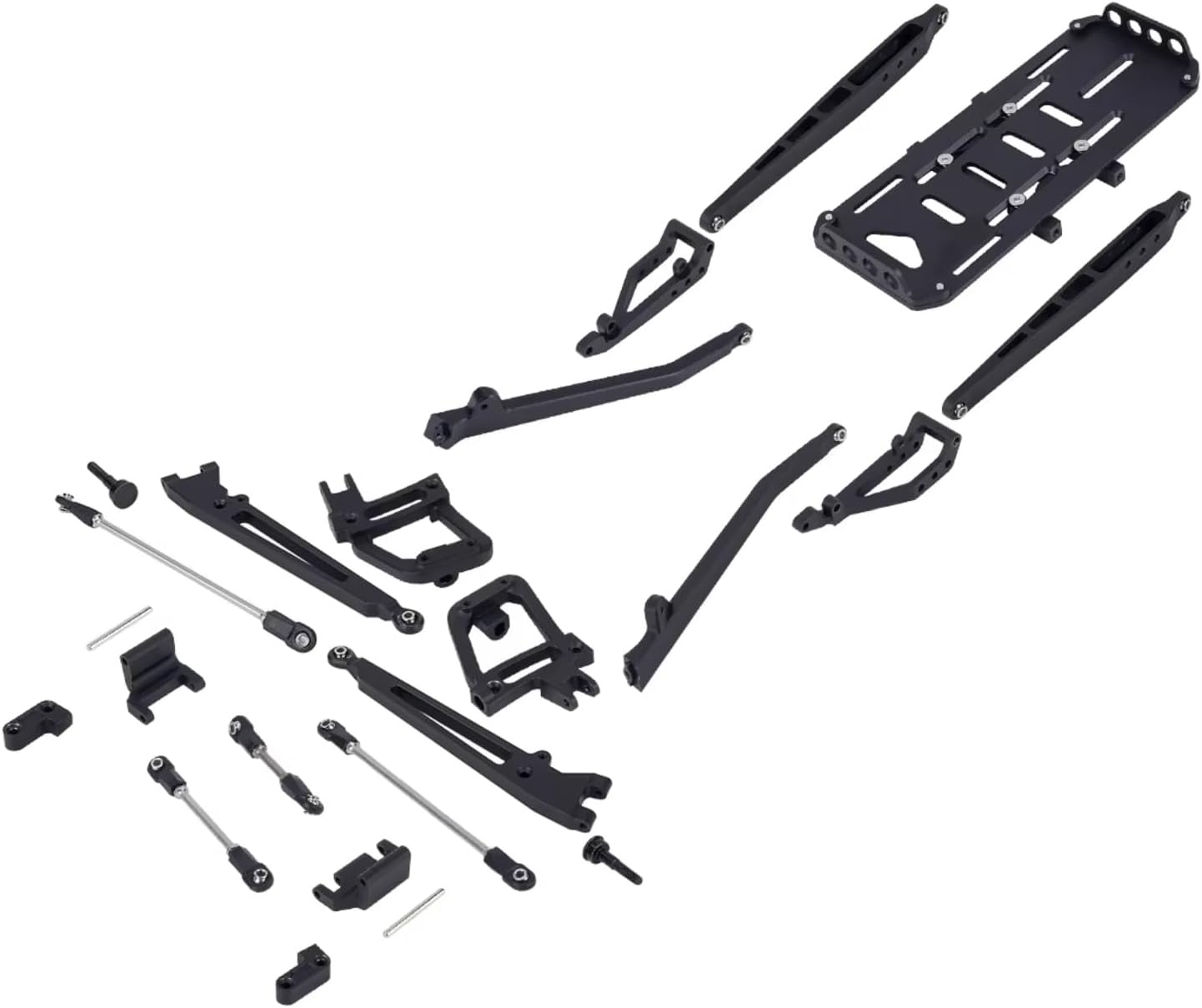 for SCX10 I II 90046 90047 1/10 Metal Twin I-Beam 2WD Pre-Runner Suspension Conversion Kit RC Crawler Car Axle Upgrade Part RC Car Accessories(Black)