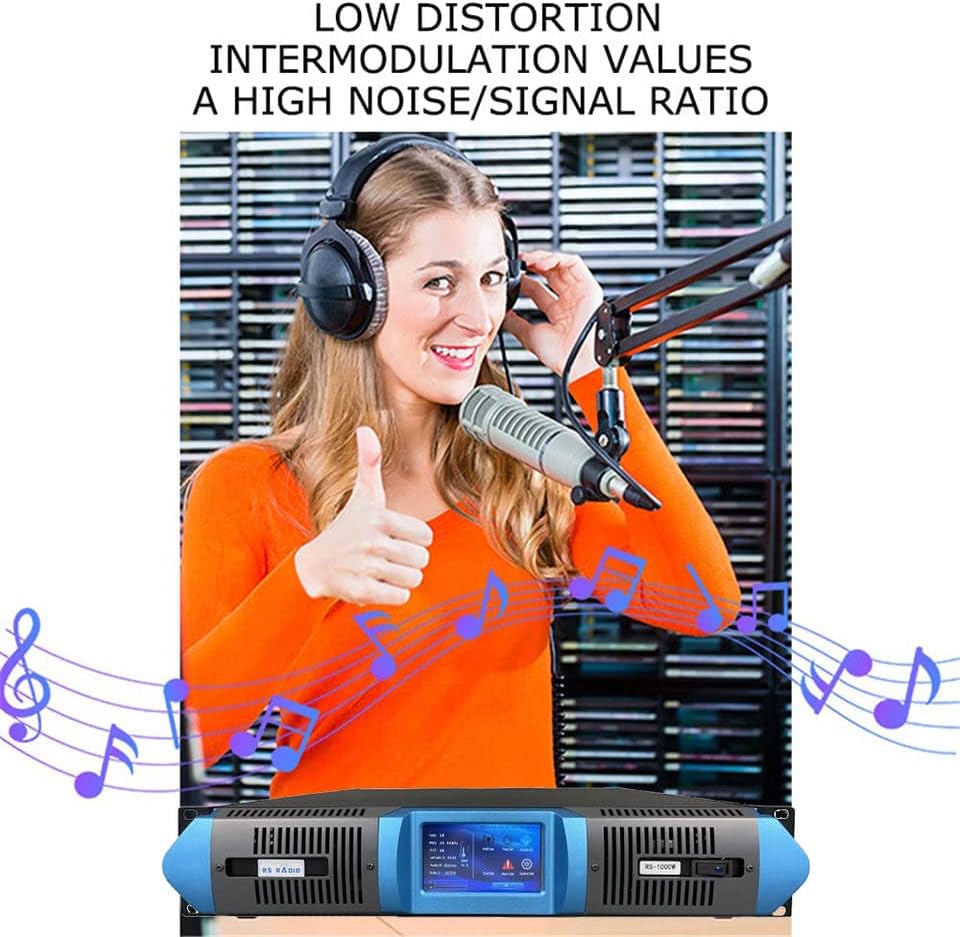 FM Transmitter 300W+1-Bay Antenna+30M Cable, Professional Long Range Touch Screen Wireless Stereo FM Radio Broadcast Transmitter Kit for Church Radio Station Equipment for Broadcasting