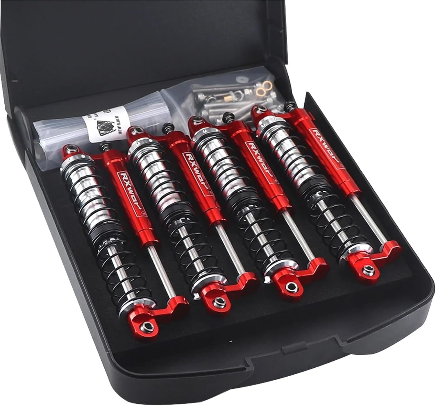 Adjustable oil L=105mm metal negative pressure double shock absorber, suitable for 1/8 Rc track H8h Yikong off-road vehicle(Dark Grey)