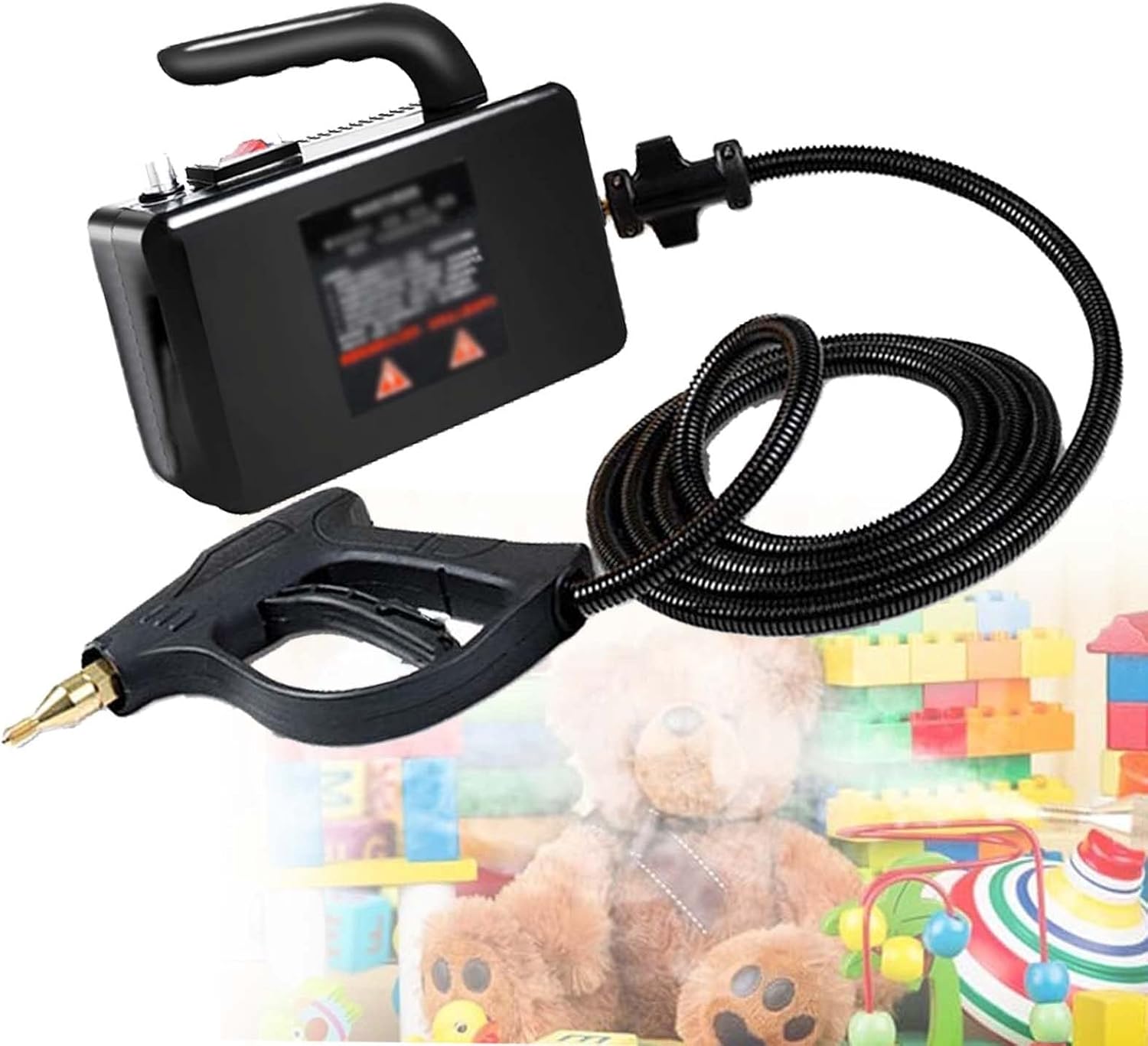 High Pressure Steam Cleaner,2600 Watt Steam Cleaner Portable Handheld,Home Tankless Grout Tile Car Engine Detail Greasy Kitchen Bathroom,Black-220V