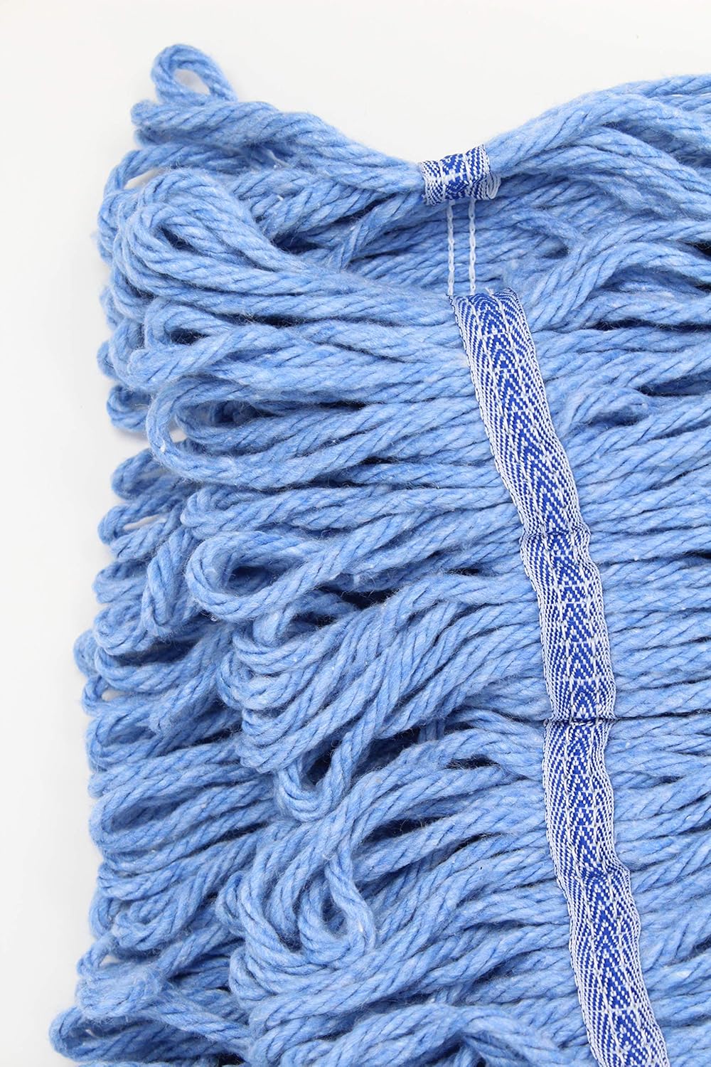 Turkey Creek Essentials Mop Heads Commercial Grade USA Made Looped End Heavy Duty Large Mop Head of Blue 4-Ply Synthetic Yarn Industrial Wet Mop Head Replacement and String Mop Refills (6, Large)