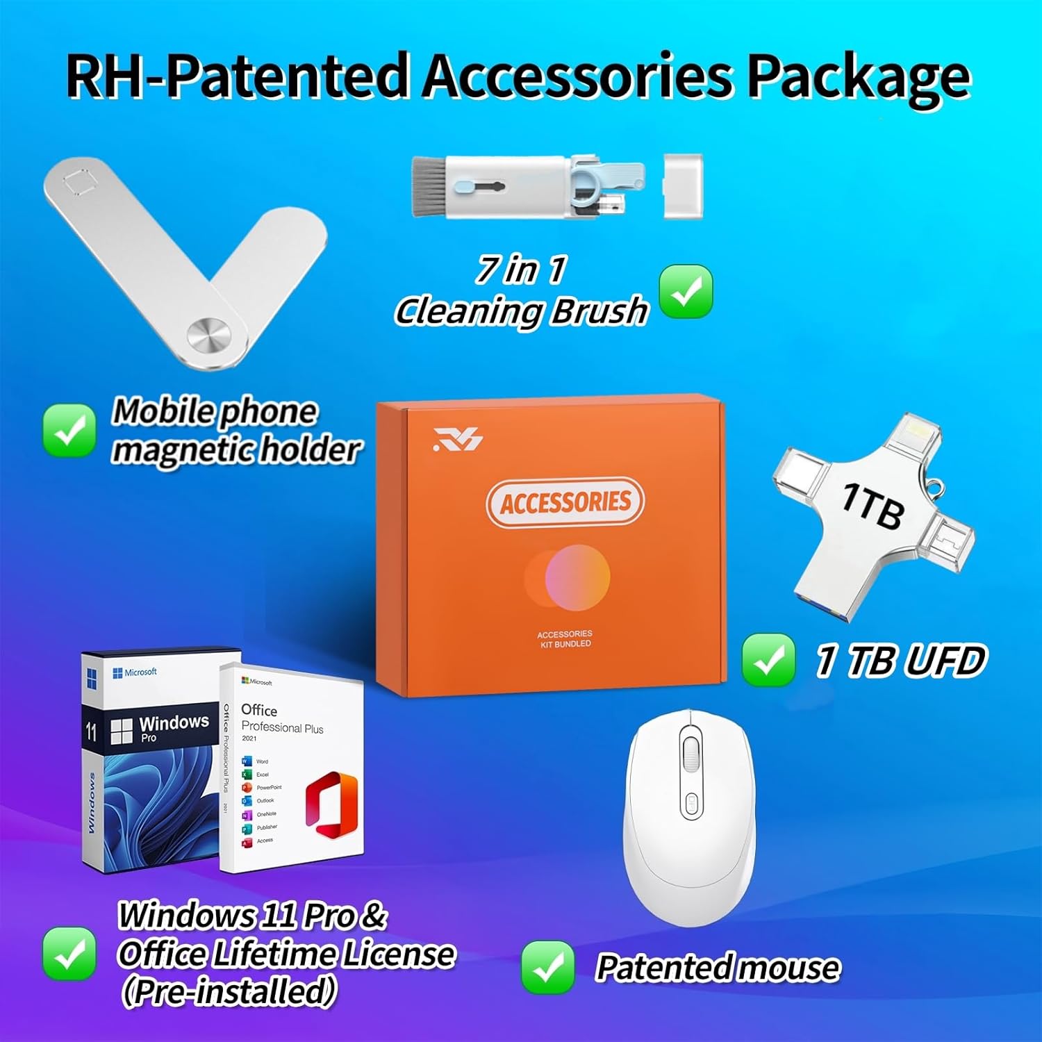 HP Envy 2025 Desktop Computer, Intel i7-14700, Microsoft Office Pro Lifetime, 64 GB RAM, 1 TB SSD, Intel UHD Graphics 770, Windows 11 Pro, Accessories, TE01-5002