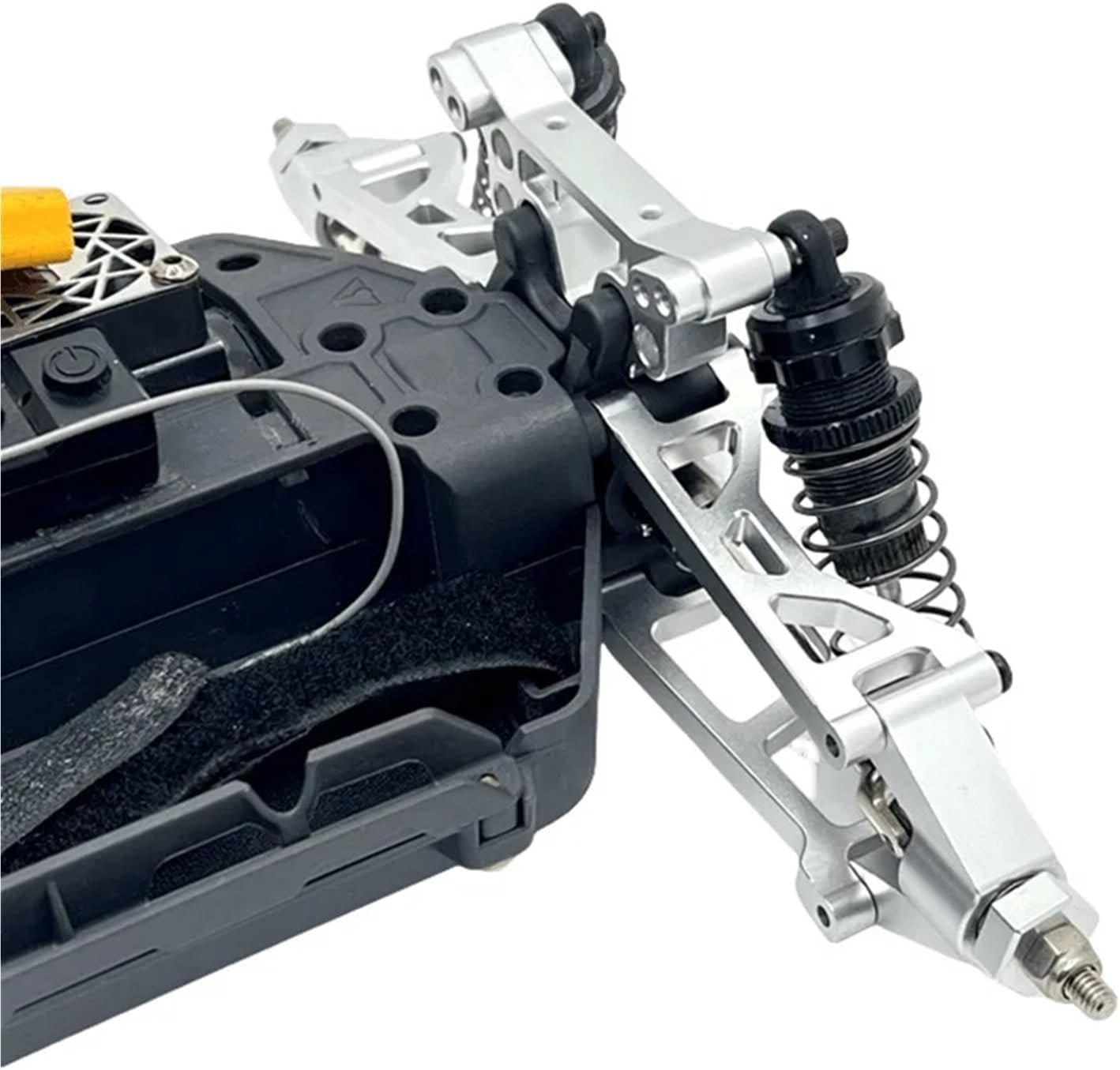 For UDIRC GR M16 Metal Upgrade Parts Kit Steering Block Hub Carrier Suspension Arm Link Rod Shock Tower RC Car Accessories Models(Red,Adapter)