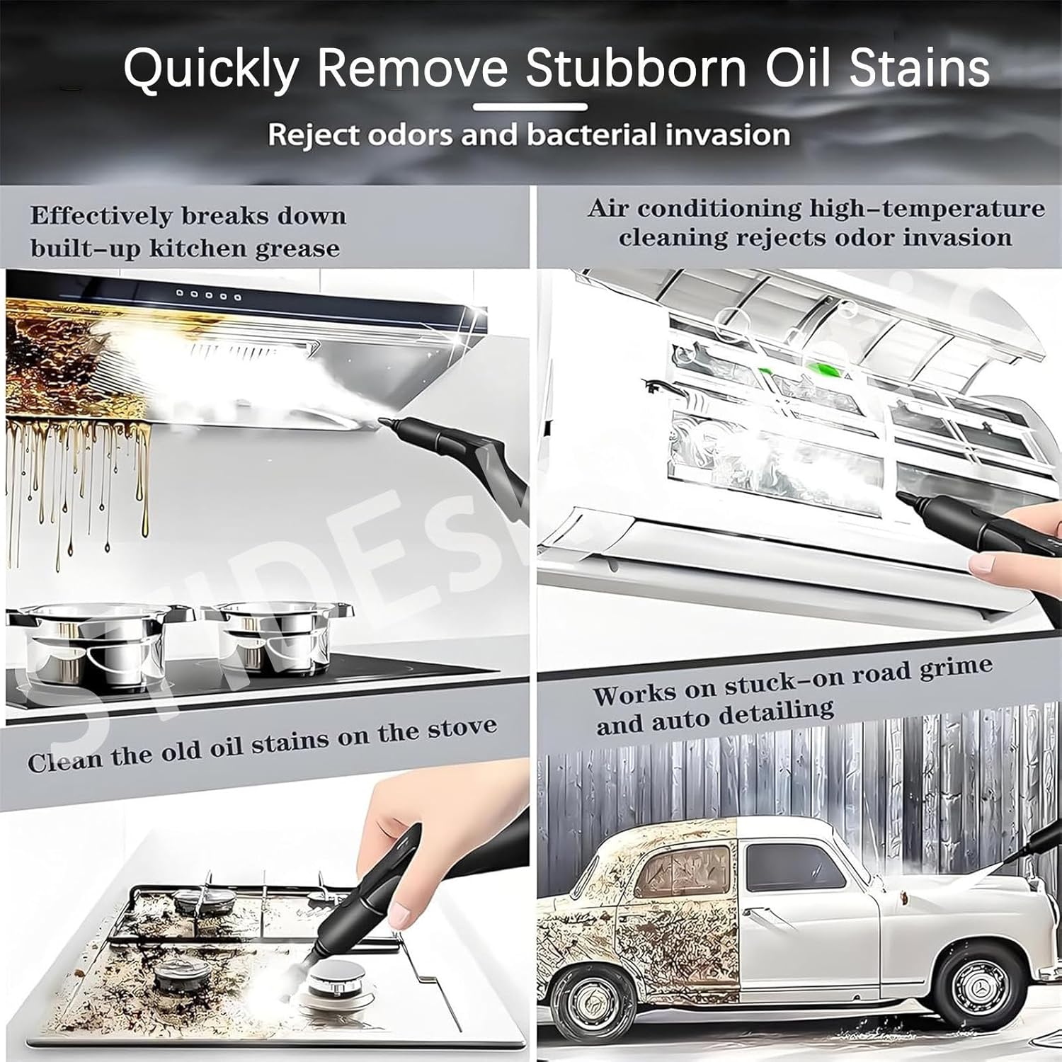 High-Temperature Steam Cleaner,Continuous High-Pressure Cleaning,Steam Flow Rate 120 ml/min,Dry and Wet Steam,Highly Effective Stain Removal Yellow