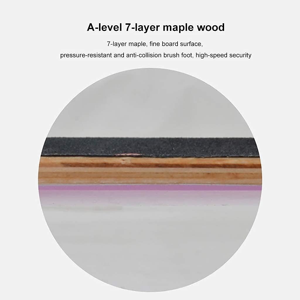 Four-Wheel Skateboard Full Set of Double Rocker Skateboard Professional Skateboard Maple Leaf Skateboard Suitable for Adults Teenagers and Children 79X19cm