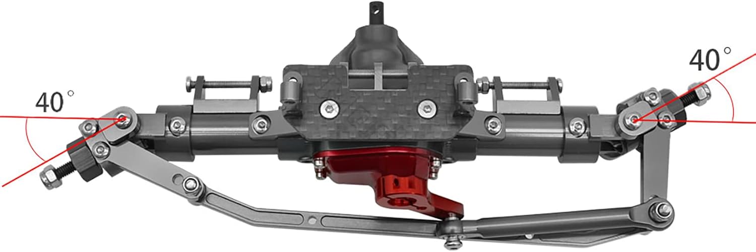 Metal CNC Front Rear Axle with Servo Base for 1/10 RC Rock Crawler Car Axial SCX10 RC4WD D90 Upgrade Parts (Titanium)