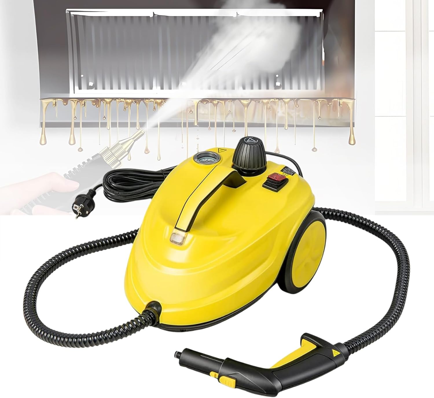 1500-Watt Deep Steam Cleaner 248°F High-temperature Steam 15-Second Quick Heating Suitable for Kitchens, Bathrooms, and Furniture for Versatile Quick Cleaning