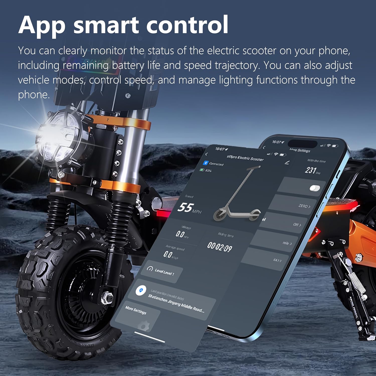 Electric Offroad Scooter S11Pro - 55 MPH Fastest Dual Motor Adult Scooter, 6000W Peak, 11