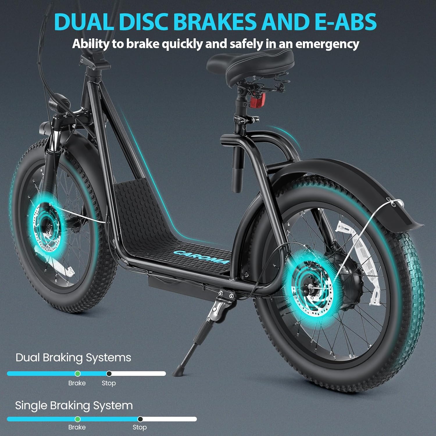 Caroma Electric Scooter with Seat for Adults, Max 30Miles Ranges&20Mph, 500/800/1200W Motor, 14/20