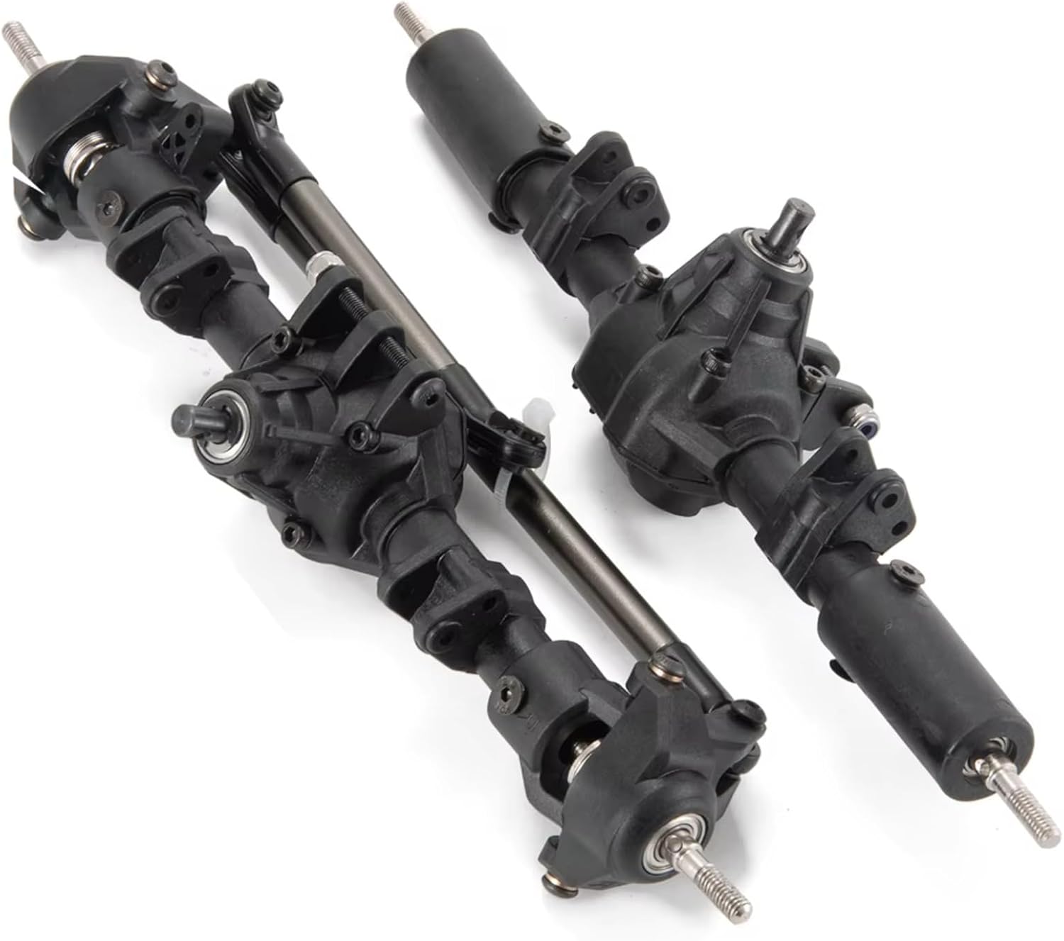 RC Front Rear axle Compatible with Axial for SCX10 II 90027 90028 90046 90047 1/10 RC Crawler Cars Upgrade Parts Complete Front Rear Axle Differential Lock(1set)